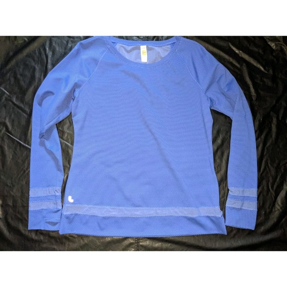 LOLE Shirt Size Large Blue Vented Athletic Thumbholes Nylon Polyester Elastane - Picture 1 of 16